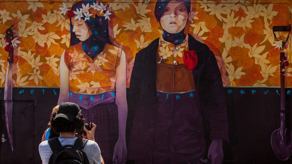 Beautiful mural on commercial building Miami