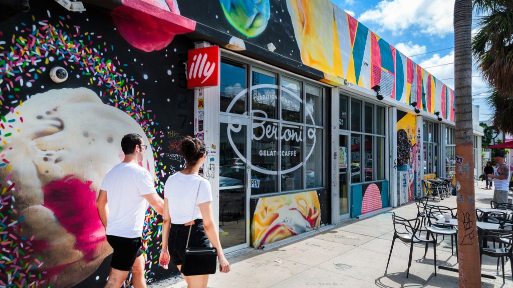 Beautiful shops in commercial building Miami