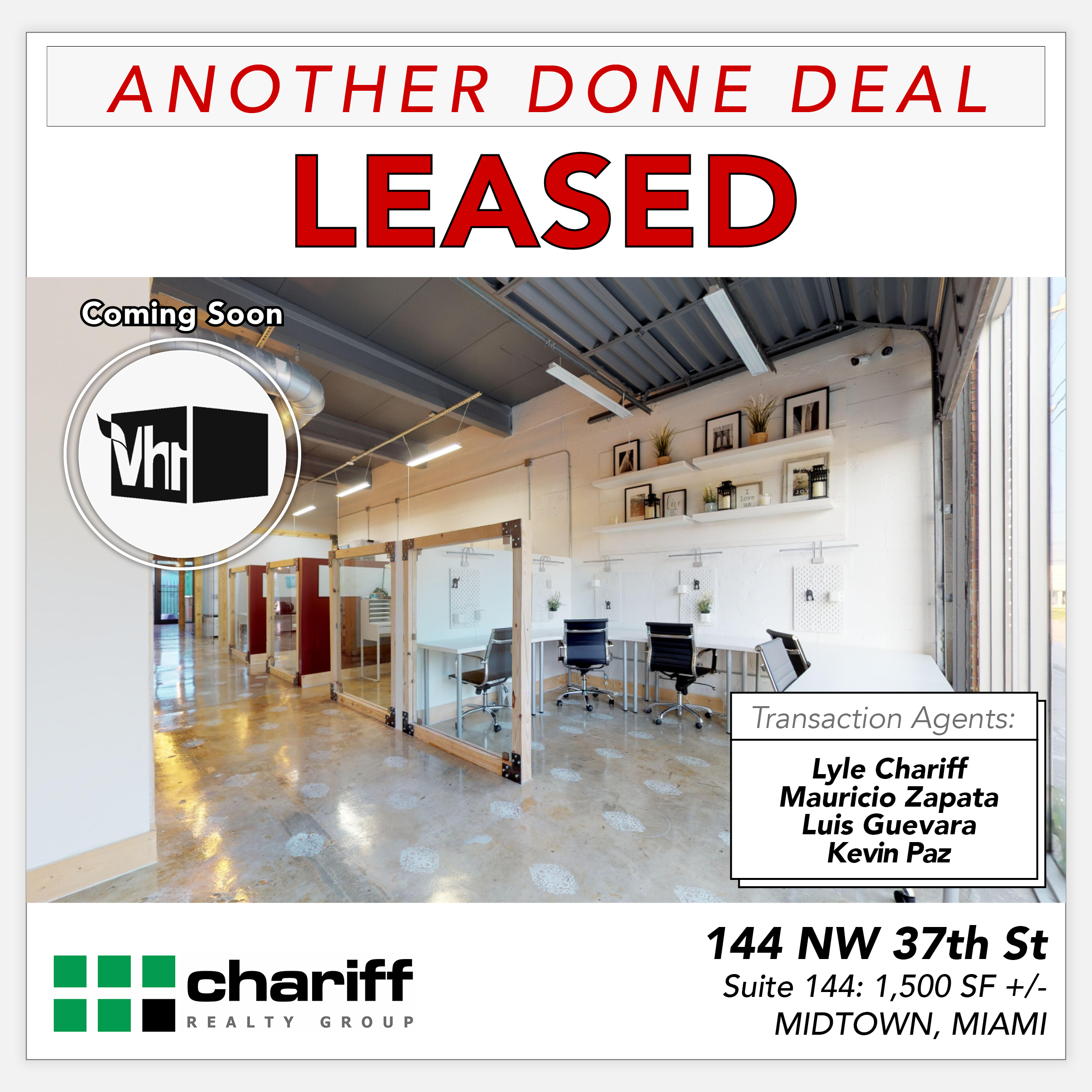 144 NW 37th St - Another Done Deal- Leased -Wynwood-Miami-Florida-33127-Chariff Realty Group