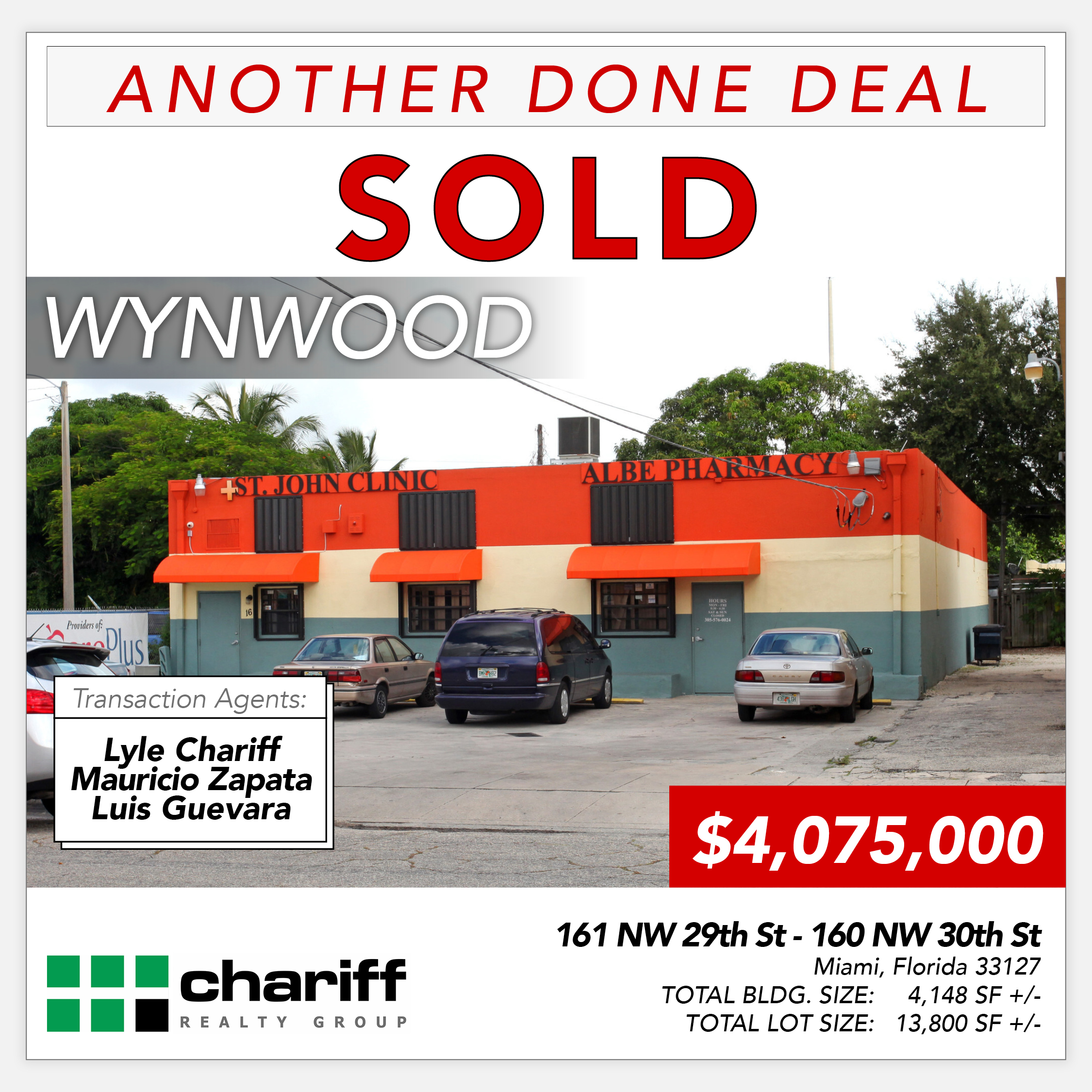 161 NW 29th St - Another Done Deal- Leased -Wynwood-Miami-Florida-33127-Chariff Realty Group