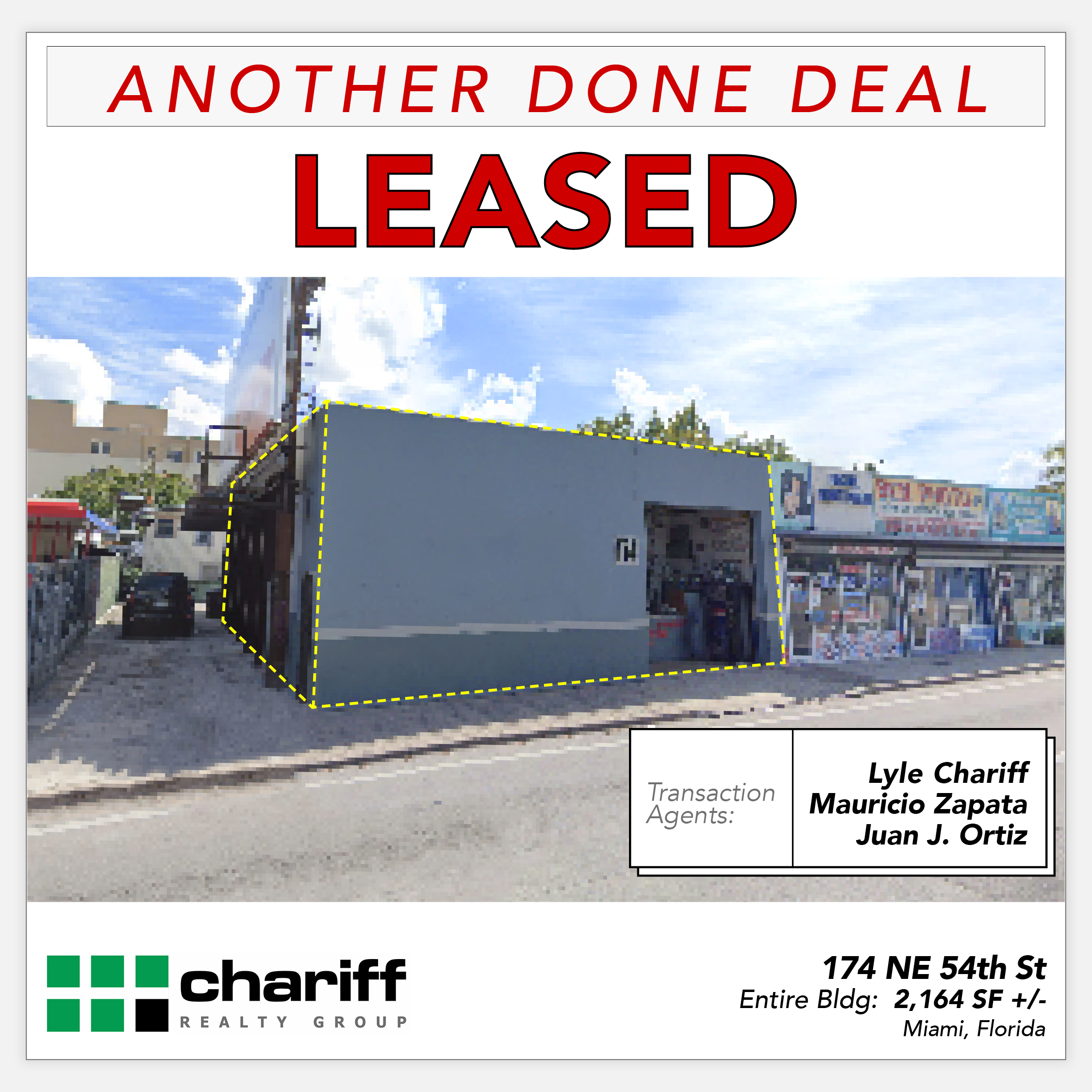 174 NE 54th St - Another Done Deal- Leased - Little Haiti -Miami-Florida-33137-Chariff Realty Group