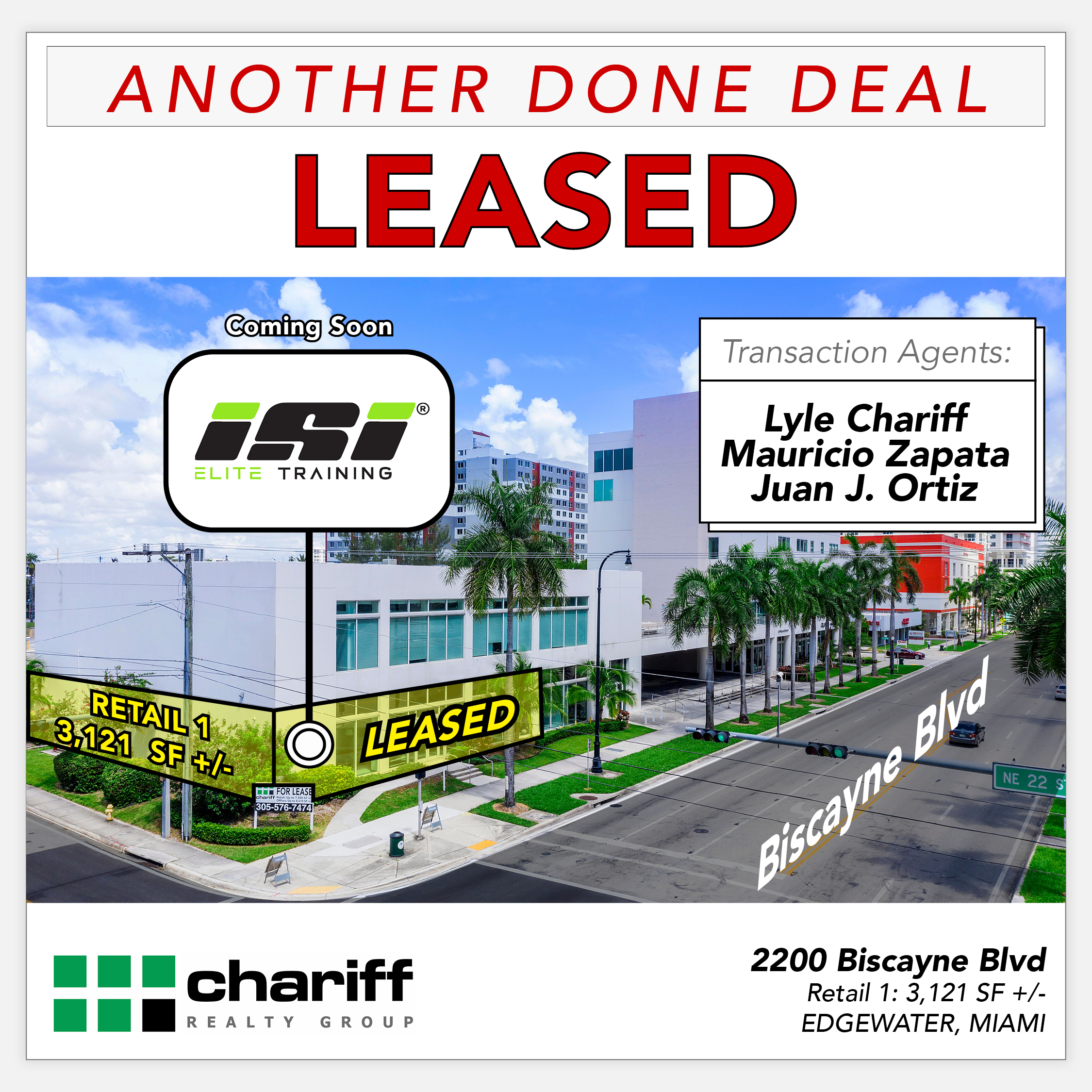 2200 Biscayne Blvd - Another Done Deal - Leased - Edgewater - Miami-Florida-33137-Chariff Realty Group