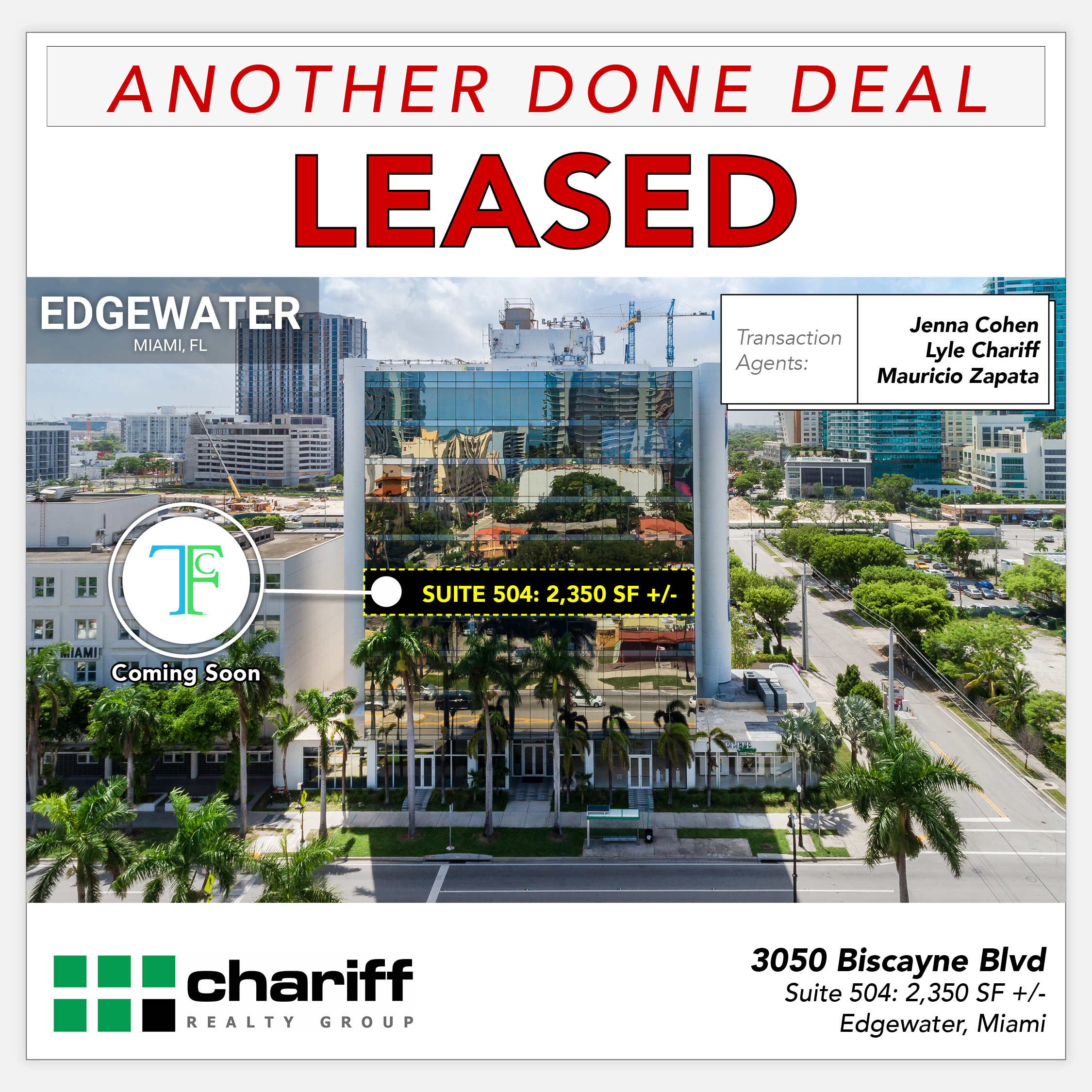 3050 Biscayne Blvd - Another Done Deal - Leased - Edgewater - Miami-Florida-33137-Chariff Realty Group