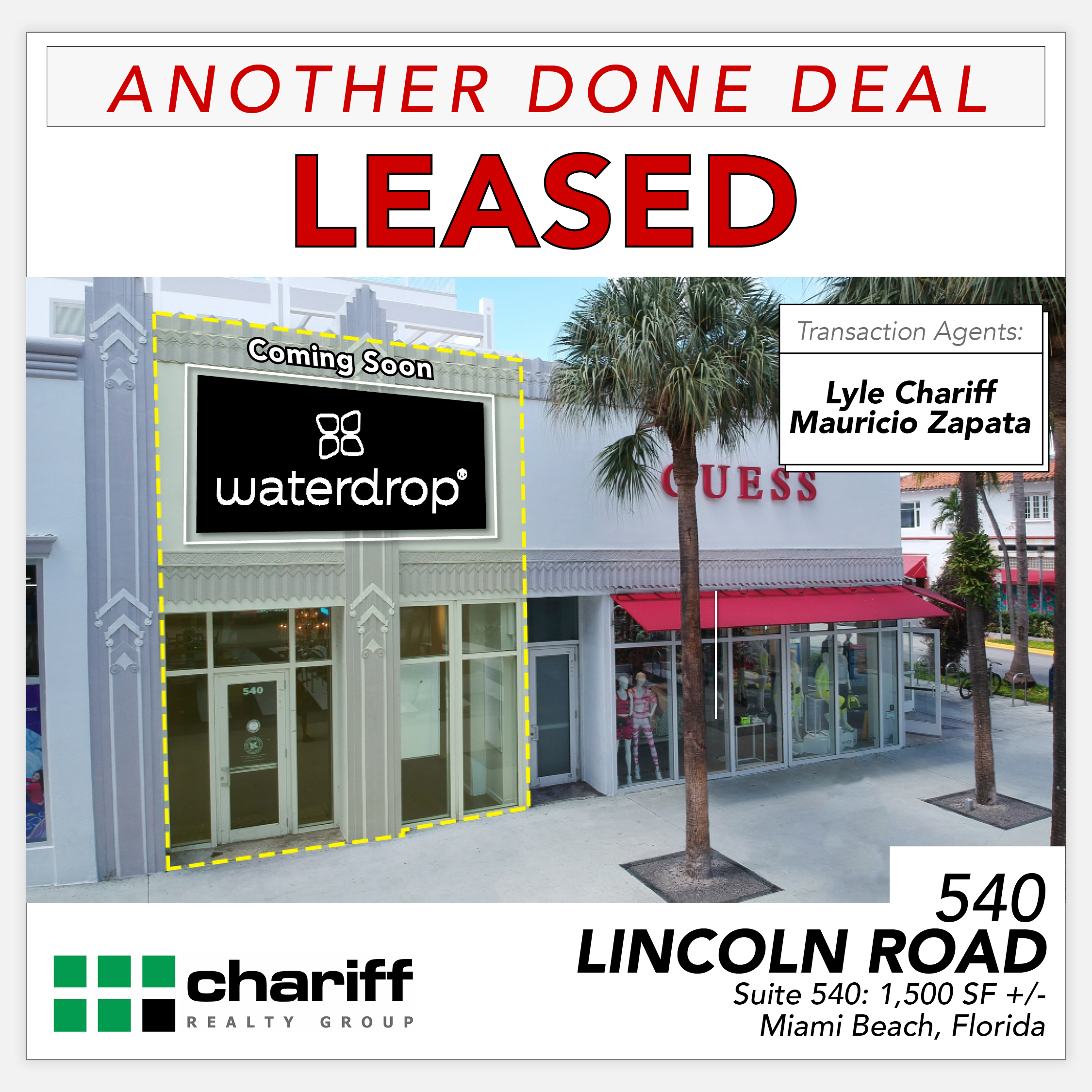 540 Lincoln Road - Another Done Deal- Leased - Lincoln Road Mall -Miami Beach -Florida-33139-Chariff Realty Group
