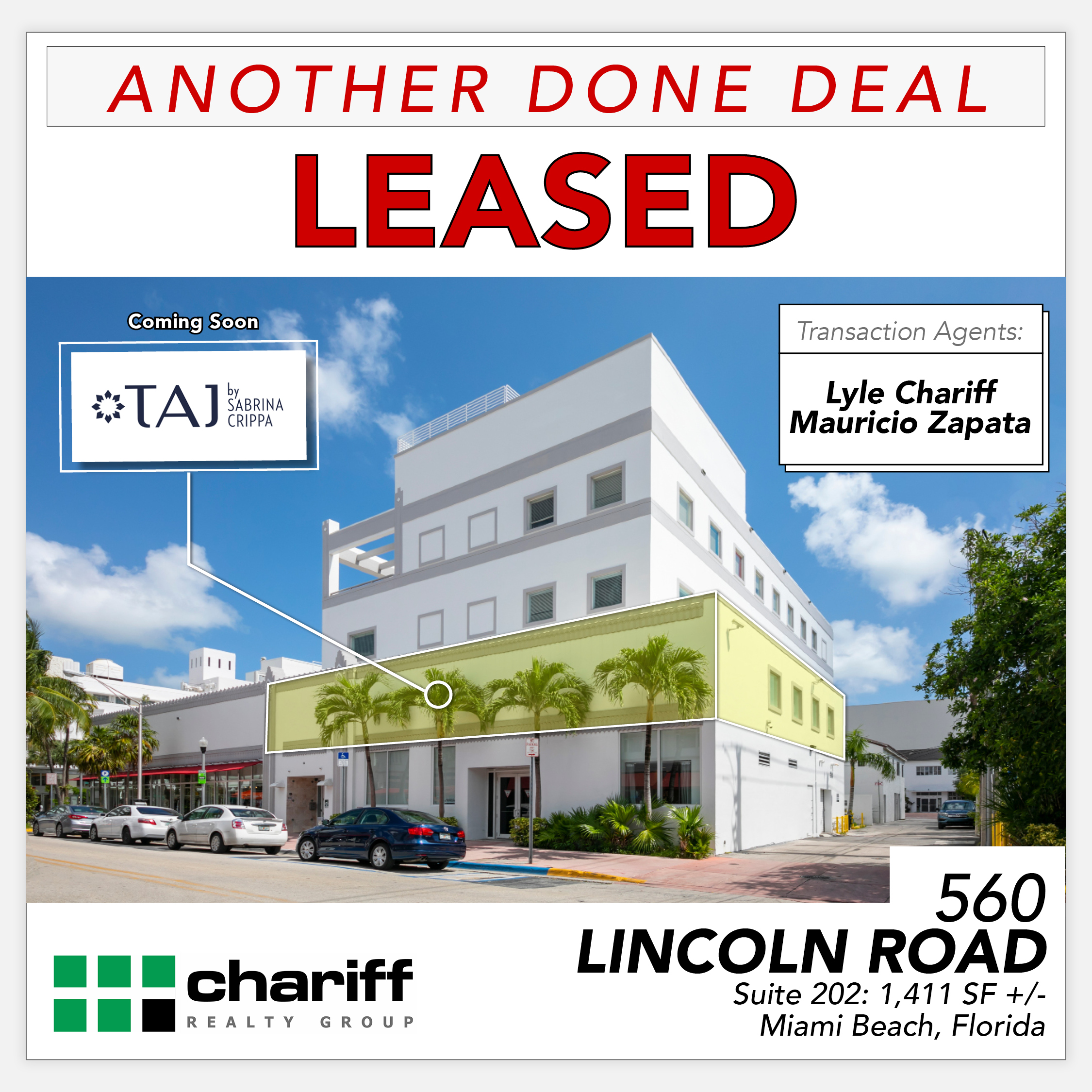 560 Lincoln Road - Another Done Deal - Leased - Lincoln Road Mall -Miami Beach -Florida-33139-Chariff Realty Group