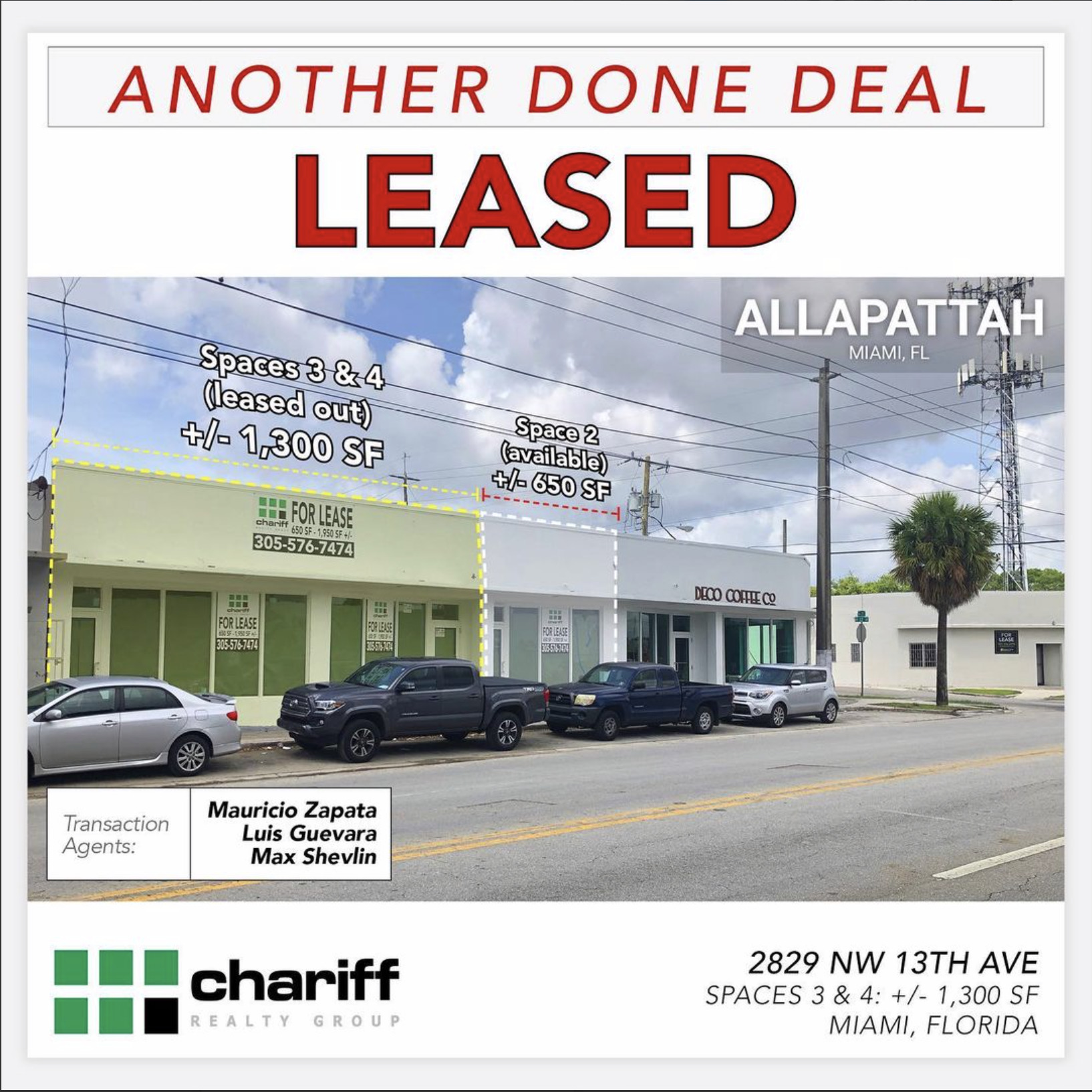 2829 NW 13th Ave - Another done deal: Leased - allapattah - miami - florida - 33142 chariff realty group