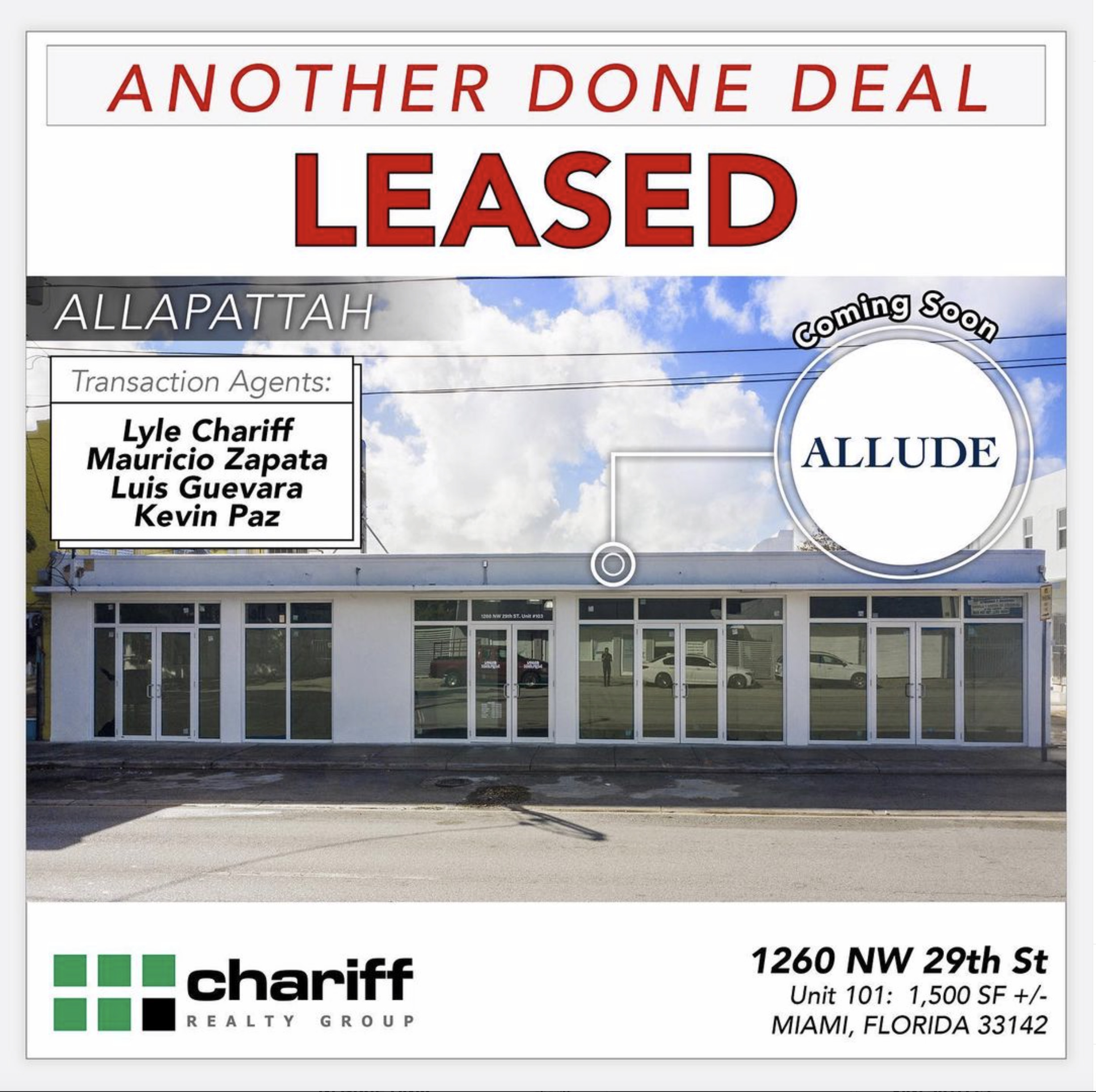 1260 NW 29th St - Another Done Deal- Leased- Allapattah -Miami-Florida-33142-Chariff Realty Group