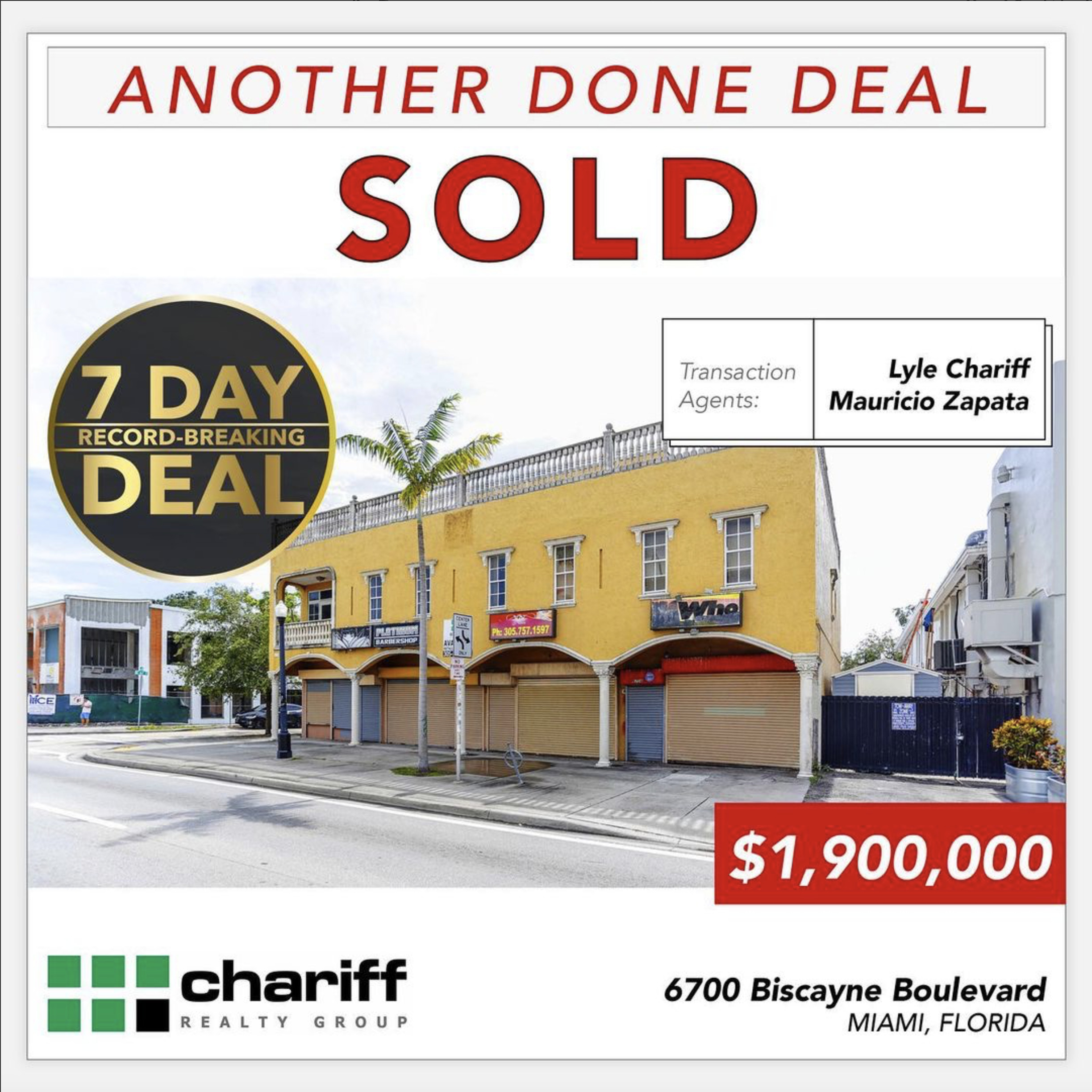 6700 Biscayne Blvd - Another Done Deal-Sold-MiMo District - Miami-Florida -33138 -Chariff Realty Group